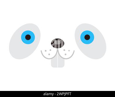 Illustration vectorielle d'expression de visage de lapin Illustration de Vecteur