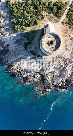 Une vue aérienne de la forteresse Arza, Mirista, Lustica, Monténégro Banque D'Images