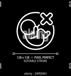 Icône linéaire blanche d'avortement pour thème sombre Illustration de Vecteur