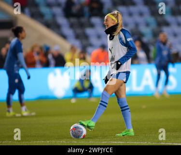 Manchester, Royaume-Uni. 07 mars 2024. Manchester, Angleterre, 7 mars 2024 Chloe Kelly (9 Manchester City) match d'avant-match de la Coupe continentale féminine entre Manchester City et Chelsea au joie Stadium de Manchester, Angleterre. (BEAST/SPP) crédit : photo de presse sportive SPP. /Alamy Live News Banque D'Images