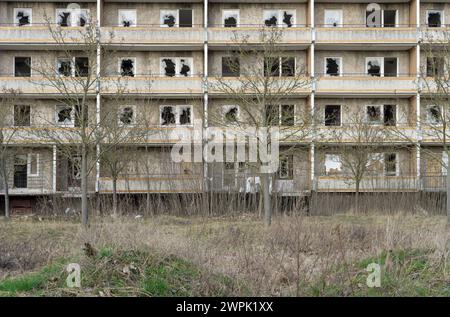 Immeuble vacant et abandonné à Stendal, Saxe-Anhalt, Allemagne Banque D'Images
