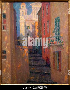 Henri le Sidaner, (1862-1939), rue de l'église, Villefranche-sur-mer, Hacia 1928 Banque D'Images