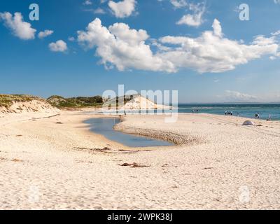 Plage avec lagon, Hoernum Odde, pointe sud de l'île de Sylt, Frise du Nord, Schleswig-Holstein, Allemagne Banque D'Images