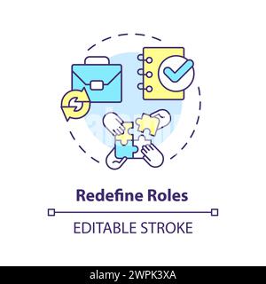 Icône de concept multicolore redéfinir les rôles Illustration de Vecteur