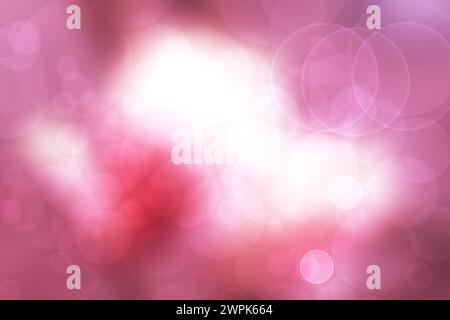 Un dégradé abstrait festif dégradé orange rose blanc texture avec des cercles bokeh scintillants et flou scintillants. Concept de carte pour bonne année, fête Banque D'Images