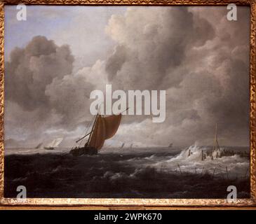 Jacob Isaacksz. Van Ruisdael, Haarlem, 1628/1629-Ámsterdam, 1682, Stormy Sea with Sailing Vails, 1668 Banque D'Images
