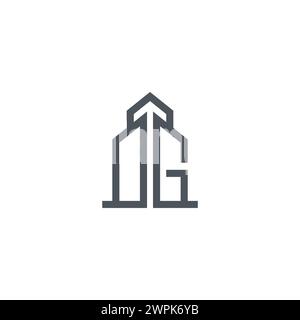 Logo du bâtiment OG. Logo OG Town Illustration de Vecteur