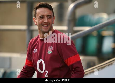 L'Anglais Alex Mitchell lors d'une course en équipe au Twickenham Stadium, à Londres. Date de la photo : vendredi 8 mars 2024. Banque D'Images