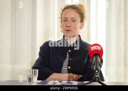 Gand, Belgique. 08 mars 2024. La belge Hanne Verbruggen photographiée lors d'une conférence de presse en prévision du championnat belge de semi-marathon de ce week-end, vendredi 08 mars 2024, à Gand. BELGA PHOTO JAMES ARTHUR GEKIERE crédit : Belga News Agency/Alamy Live News Banque D'Images