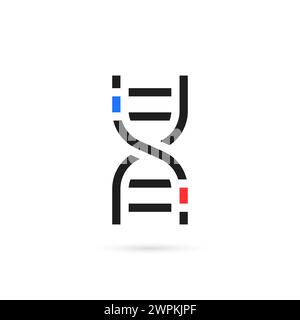 logo d'édition de génome linéaire simple Illustration de Vecteur