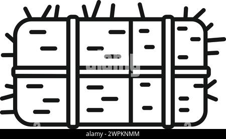 Vecteur de contour d'icône de foin de balle agricole. Caution du pays de la nature. Rouleau rural de terres agricoles Illustration de Vecteur