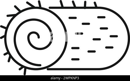 Vecteur de contour de l'icône de rouleau de foin de balle. Paille pour aliments de champ. Récolte d'herbe agricole séchée Illustration de Vecteur