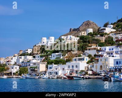 Pandeli Waterfront, Île de Leros, Dodécanèse, Îles grecques, Grèce, Europe Copyright : KarolxKozlowski 1245-3270 Banque D'Images