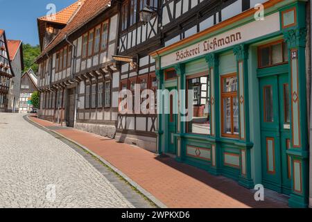 Maisons à colombages, Stolberg, Harz, Saxe-Anhalt, Allemagne, Europe Banque D'Images