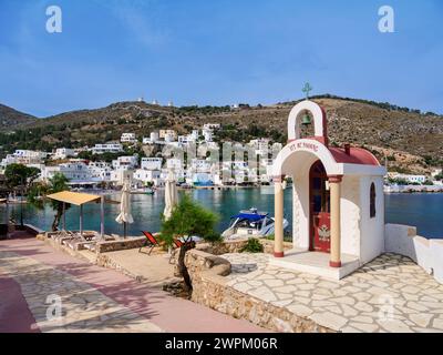 Pandeli Waterfront, Agia Marina, Île de Leros, Dodécanèse, Îles grecques, Grèce, Europe Banque D'Images