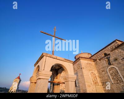 Église de la Transfiguration du Christ Sauveur au château Lykourgos Logothetis, Pythagoreio, île de Samos, Egée du Nord, îles grecques, Grèce Banque D'Images