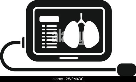 Icône d'acquisition de rayons X des poumons vecteur simple. Personne humaine machine. Procédure individuelle Illustration de Vecteur