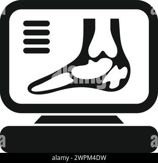 Icône de pied d'image de rayons X vecteur simple. Examen hospitalier. Thorax du client en cours d'opération Illustration de Vecteur