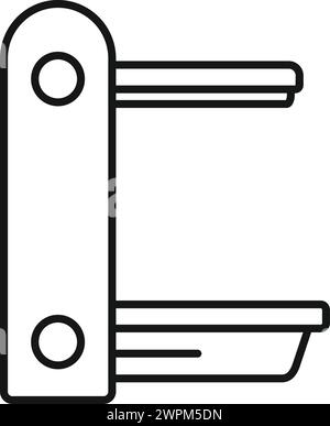 Vecteur de contour d'icône d'équipement de lit à rayons X. Clinique vétérinaire. Client exploitant le théâtre Illustration de Vecteur