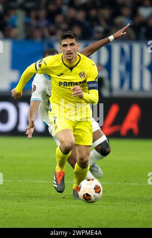 Marseille, France. 07 mars 2024. Gerard Moreno de Villareal lors de la 16e manche de l'UEFA Europa League, match de football de 1ère manche entre l'Olympique de Marseille et Villarreal CF le 7 mars 2024 au stade Orange Vélodrome de Marseille, France - photo Jean Catuffe/DPPI crédit : DPPI Media/Alamy Live News Banque D'Images