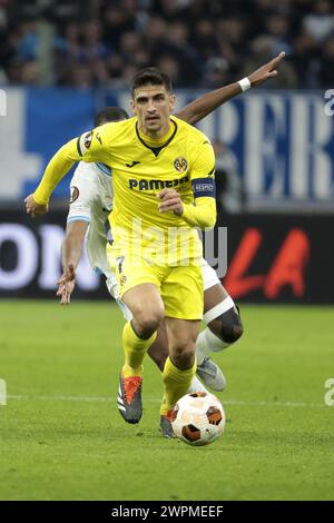 Gerard Moreno de Villareal lors de l'UEFA Europa League, Round of 16, match de 1ère manche entre l'Olympique de Marseille et Villarreal CF le 7 mars 2024 au stade Orange Vélodrome de Marseille, France Banque D'Images