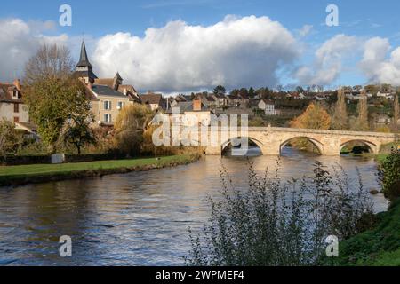 Le pont de la celle Dunoise, creuse, France Banque D'Images