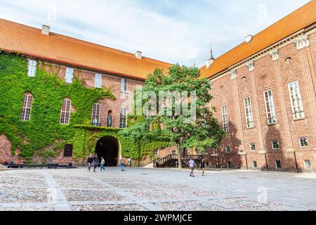 Cour du Stadshuset (Hôtel de ville) à Stockholm, Suède Banque D'Images