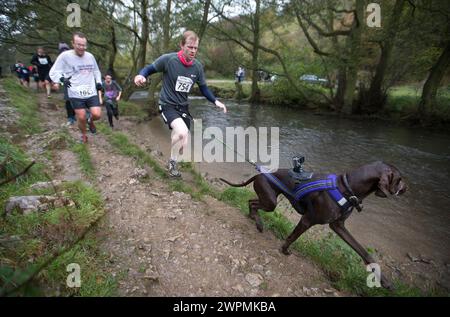 06/11/16 ***AVEC VIDÉO*** malgré les températures qui montent à peine au-dessus du point de congélation, environ 1 400 coureurs fous ont relevé le défi de cross-country d'un quatre Banque D'Images