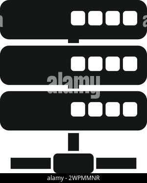 Icône de support de données de serveur vecteur simple. Stockage sur disque. Micro Mobile Focus Illustration de Vecteur