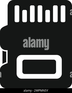 Icône de stockage Micro sd vecteur simple. Stockage numérique. ssd à semi-conducteurs à obturateur Illustration de Vecteur