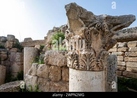 L'ancienne ville romaine de Gerasa, Jerash en Jordanie, Asie Banque D'Images