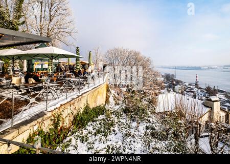 Vue de Süllberg à l'Elbe à Blankenese, Hambourg, impressions hivernales, Allemagne du Nord, Allemagne Banque D'Images