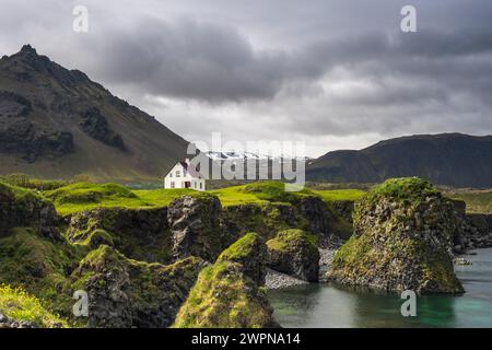 Europe, Islande, Islande occidentale, Snaefellsnes, Arnarstapi Banque D'Images