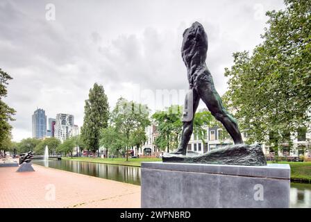 Sculpture route, Westersingel, espace vert, quartier de la ville, espace vert, vue sur la maison, architecture, vue sur la ville, Rotterdam, pays-Bas, Banque D'Images