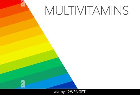 Supplément de complexe minéral multivitaminé, conception d'étiquette. Modèle de logo de médecine naturelle avec espace de copie pour votre texte. Vecteur isolé sur blanc Illustration de Vecteur