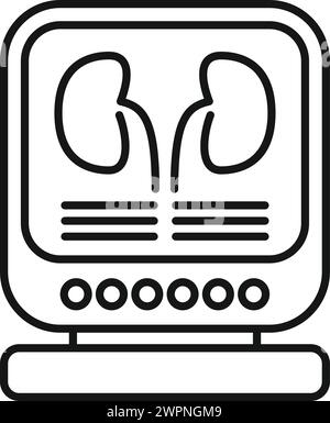 Vecteur de contour d'icône d'image de dos de personne à rayons X. Service clinique. Soins médicaux santé Illustration de Vecteur