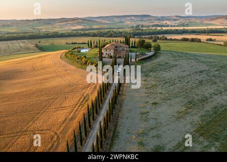 Toscane, camping-car Road trip Banque D'Images