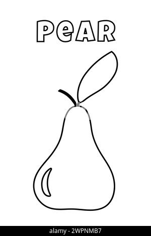 Coloriage avec lignes épaisses pour les plus petits, Coloriage poire Illustration de Vecteur