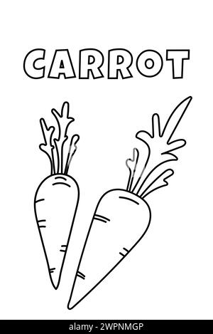 Coloriage avec des lignes épaisses pour les plus petits, Carrot Coloring page Illustration de Vecteur