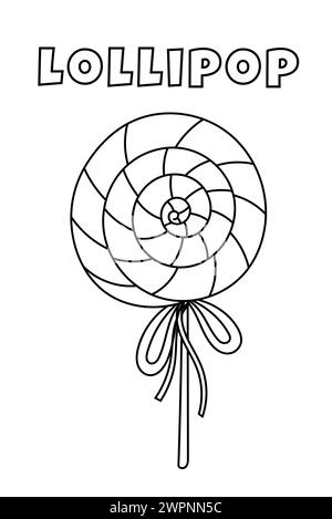 Coloriage avec des lignes épaisses pour les plus petits, Lollipop Coloring page Illustration de Vecteur