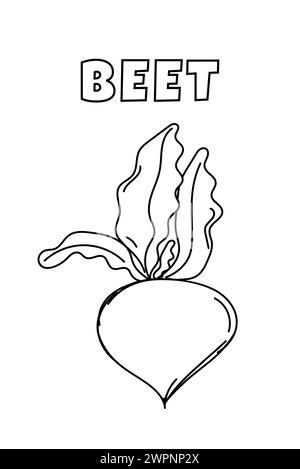 Coloriage avec des lignes épaisses pour les plus petits, Beetroot Coloriage page Illustration de Vecteur