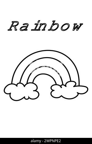 Coloriage avec des lignes épaisses pour les plus petits, Rainbow Coloring page Illustration de Vecteur