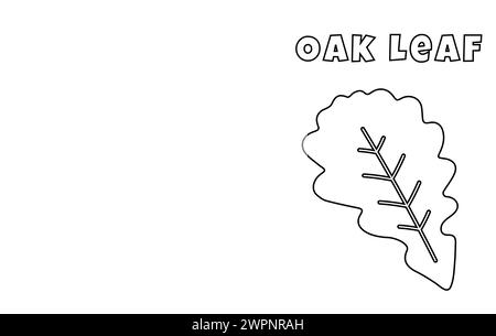 Coloriage avec des lignes épaisses pour les plus petits, page de coloriage feuille de chêne Illustration de Vecteur