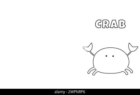 Coloriage avec des lignes épaisses pour les plus petits, page de coloriage de crabe Illustration de Vecteur
