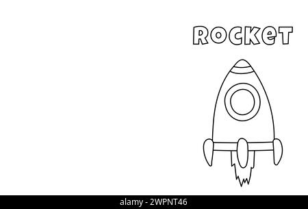 Coloriage avec des lignes épaisses pour les plus petits, Rocket Coloring page Illustration de Vecteur