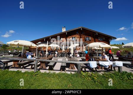 Allemagne, Bavière, haute-Bavière, Berchtesgadener Land, Schönau am Königssee, Gotzenalm, restaurant de montagne, terrasse, café en plein air Banque D'Images