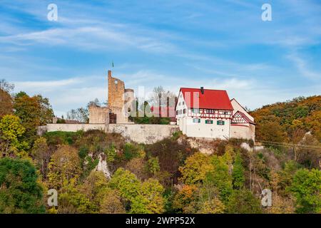 Hayingen - Münzdorf, Château de Derneck, maison de randonnée de l'Association souabe Alb dans la vallée de la Grande Lauter sur l'Alb souabe Banque D'Images