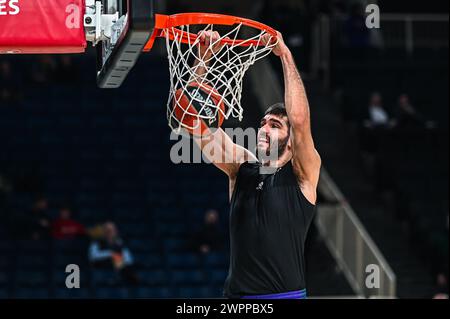 Athènes, Grèce. 08 mars 2024. 72 Lefteris Mantzoukas du Panathinaikos Athènes joue lors de l'Euroleague, Round 28, match entre le Panathinaikos Athènes et le LDLC ASVEL Villeurbanne à l'Oaka Altion Arena le 8 mars 2024 à Athènes, Grèce. Crédit : Agence photo indépendante/Alamy Live News Banque D'Images