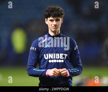 Archie Gray de Leeds United pendant le match du Sky Bet Championship Sheffield mercredi vs Leeds United à Hillsborough, Sheffield, Royaume-Uni, 8 mars 2024 (photo de Craig Cresswell/News images) Banque D'Images