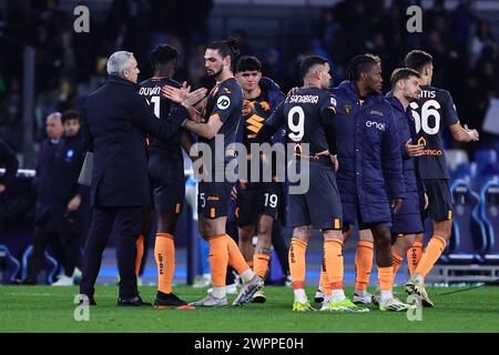 Naples, Italie. 08 mars 2024. Les joueurs de Turin célèbrent le tirage au sort à la fin du match de Serie A entre la SSC Napoli et le Torino FC au stade Diego Armando Maradona à Naples (Italie), le 8 mars 2024. Crédit : Insidefoto di andrea staccioli/Alamy Live News Banque D'Images